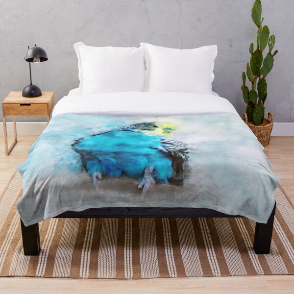 Artikelvorschau, Dramabite Aquarell blau gelb Wellensittich Wellensittich Sittich Papagei entworfen und verkauft von dramabite.