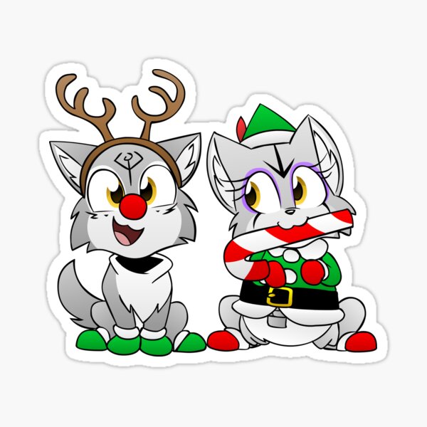 Nuka and Puka Christmas Outifits Sticker