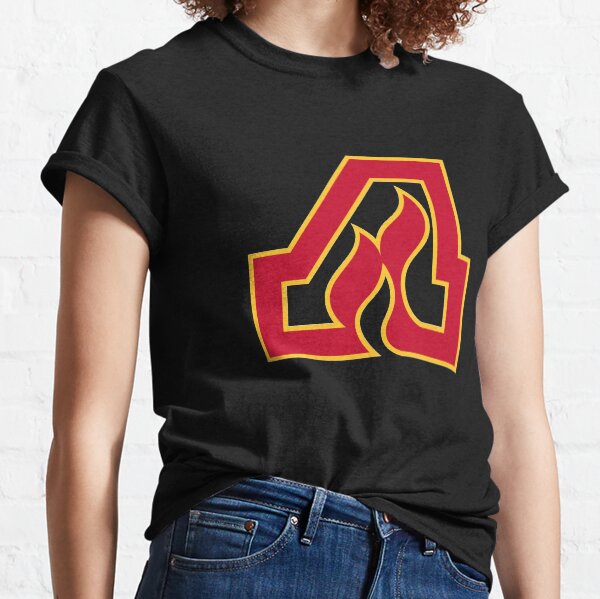 Vintage Atlanta Hockey - Retro Flames - Black Classic T-Shirt
