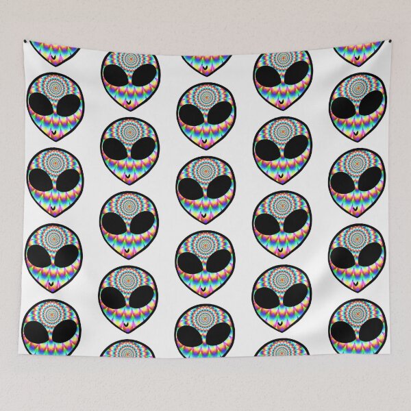 Item preview, trippy alien designed and sold by rainbowcatnip.