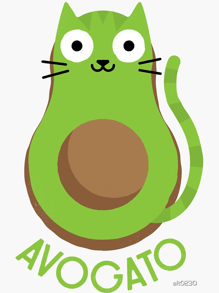 Avogato Funny Cinco De Mayo Mexican Cat And Avocato Sticker For Sale