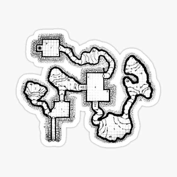 Smuggler's Den Old School Dungeon Map Sticker