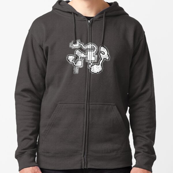 Smuggler's Den Old School Dungeon Map Zipped Hoodie