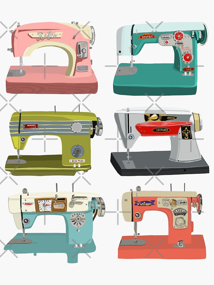 Vintage Sewing Machine Sticker by YumeeCraft