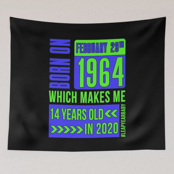 Item preview, 1964 - 64 - 14 Years Old BLUE #leapyearbaby Boys and Mens Funny Leaper Leapling Leap Year Birthday Gifts, Shirts, Tshirts designed and sold by GabiBlaze.