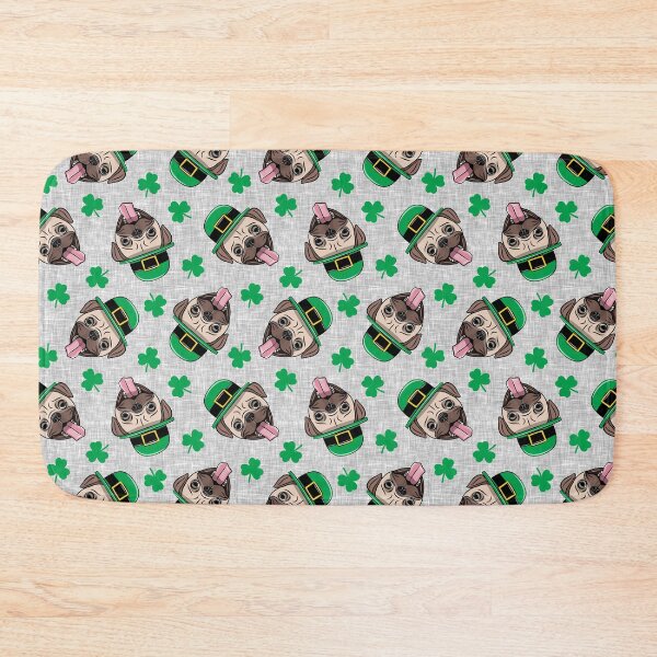 Item preview, Patty's pug - St. Patricks Day Smiling Pugs and shamrocks designed and sold by littlearrow.