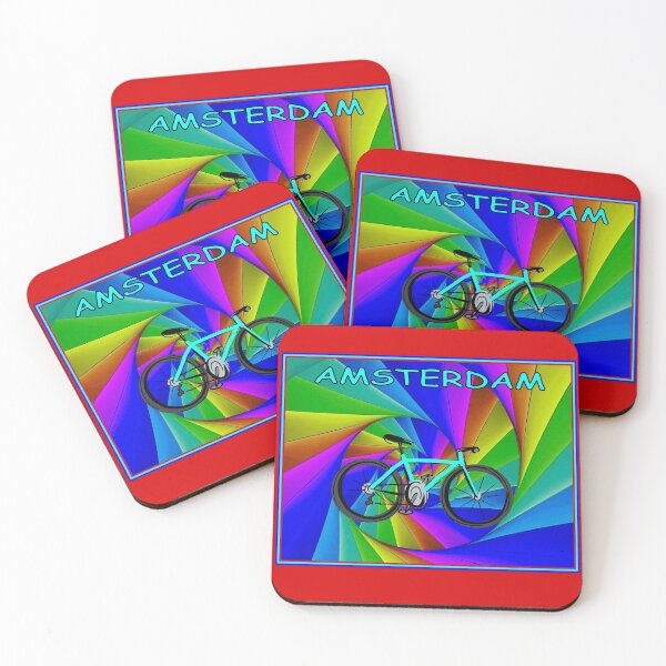 Item preview, AMSTERDAM : Abstract Psychedelic Bicycle Print designed and sold by posterbobs.