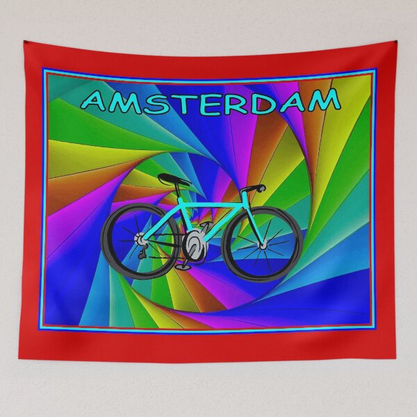 Item preview, AMSTERDAM : Abstract Psychedelic Bicycle Print designed and sold by posterbobs.
