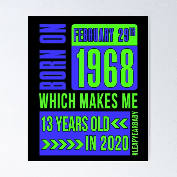 Item preview, 1968 - 68 - 13 Years Old BLUE #leapyearbaby Boys and Mens Funny Leaper Leapling Leap Year Birthday Gifts, Shirts, Tshirts designed and sold by GabiBlaze.
