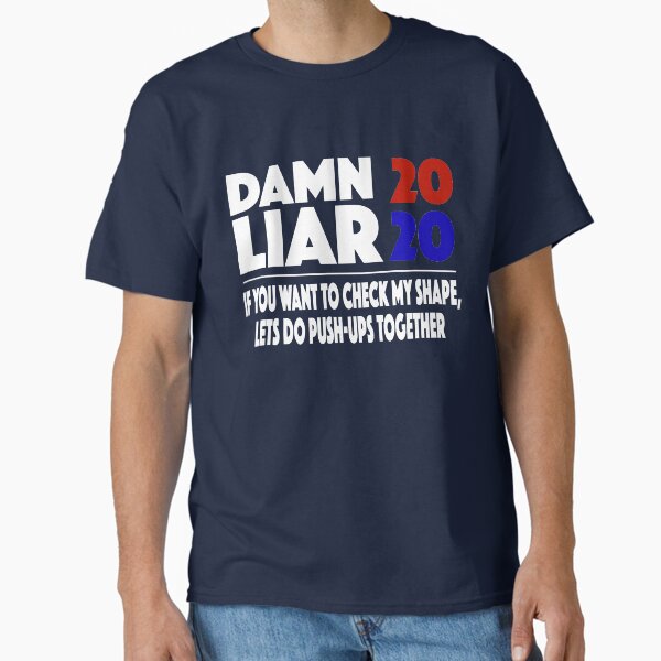 Vista previa del artículo con la obra «Joe Biden Damn Liar 2020 Push-Up Contest Challenge», diseñado y vendido por SugarMootz.