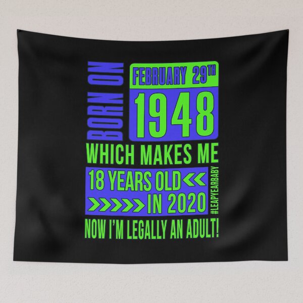 Item preview, 1952 - 52 - 18 Years Old NOW I'M LEGALLY AN ADULT BLUE #leapyearbaby Boys and Mens Funny Leaper Leapling Leap Year Birthday Gifts, Shirts, Tshirts designed and sold by GabiBlaze.
