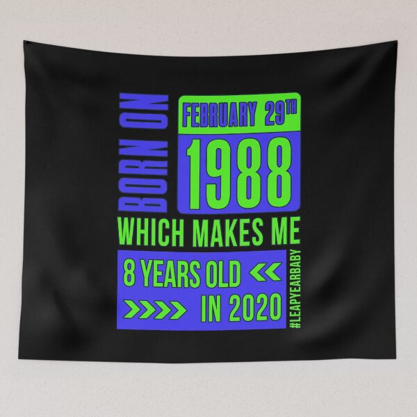 Item preview, 1988 - 88 - 8 Years Old BLUE #leapyearbaby Boys and Mens Funny Leaper Leapling Leap Year Birthday Gifts, Shirts, Tshirts designed and sold by GabiBlaze.