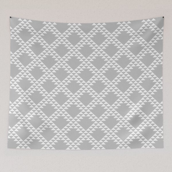 Item preview, White On Silver Gray Triangle Lattice Diagonal designed and sold by rewstudio.