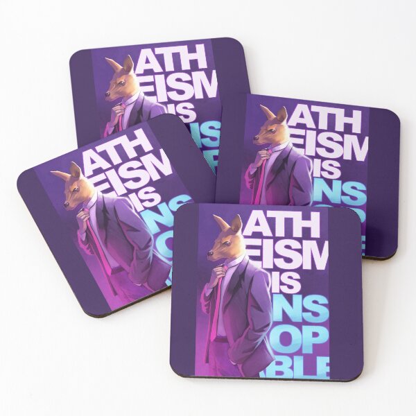 Item preview, Roo in Suit Atheism-is-Unstoppable logo designed and sold by RooGear.