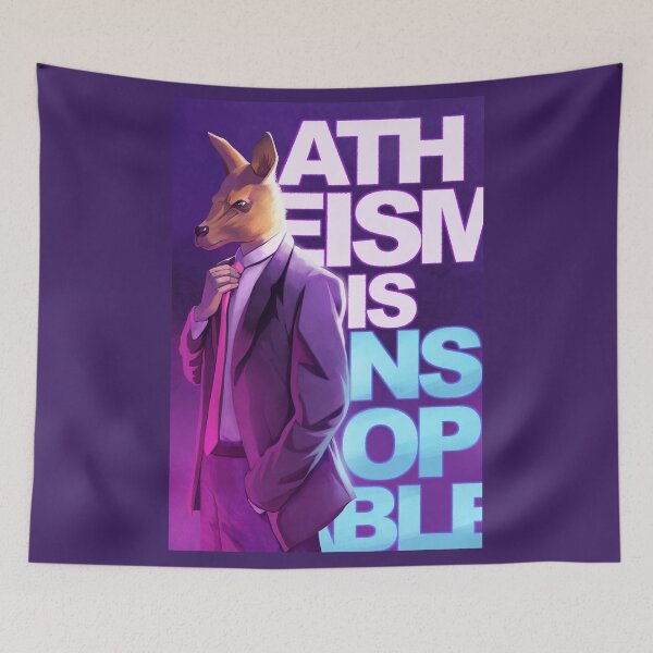 Item preview, Roo in Suit Atheism-is-Unstoppable logo designed and sold by RooGear.