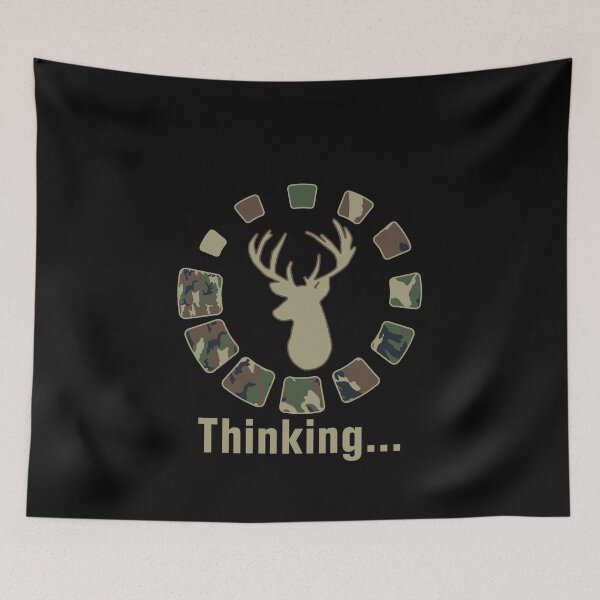 Item preview, Funny Deer Head Hunting Thinking Camo designed and sold by wilsonellis.