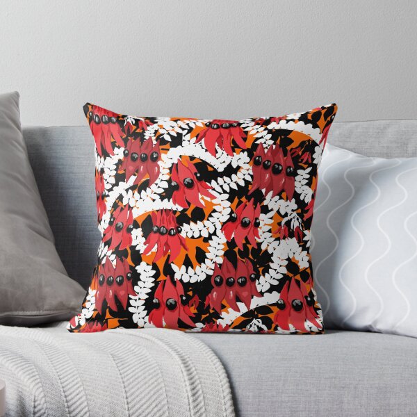 Vibrant Sturt Desert Peas Throw Pillow
