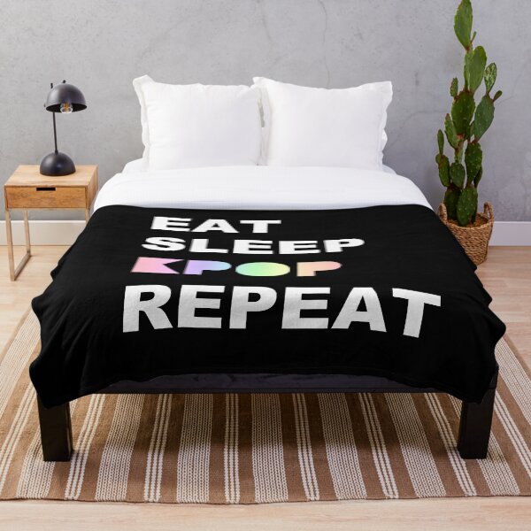 Item preview, Eat Sleep Kpop Repeat (White Text) designed and sold by BetweenTwoPages.