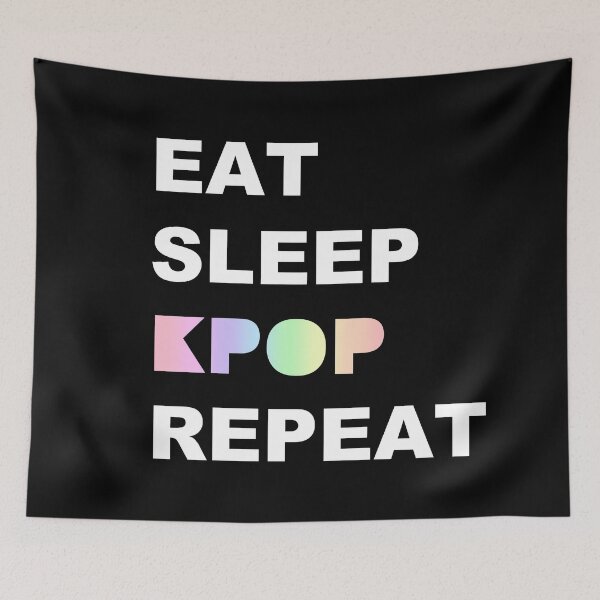 Item preview, Eat Sleep Kpop Repeat (White Text) designed and sold by BetweenTwoPages.