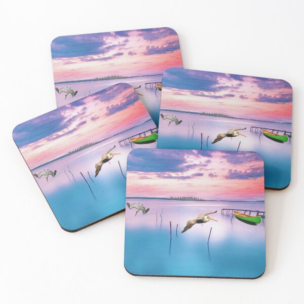 Item preview, Docks and Brown Pelicans designed and sold by FineArtography.