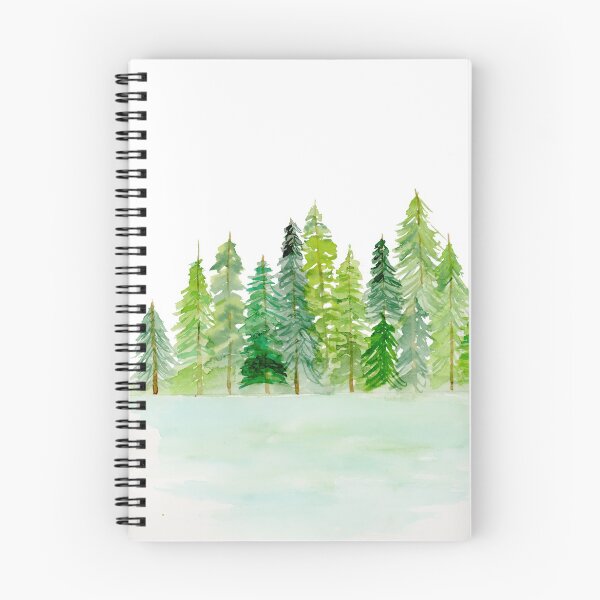 Item preview, Evergreen Trees on a Lake designed and sold by emilyrussellart.