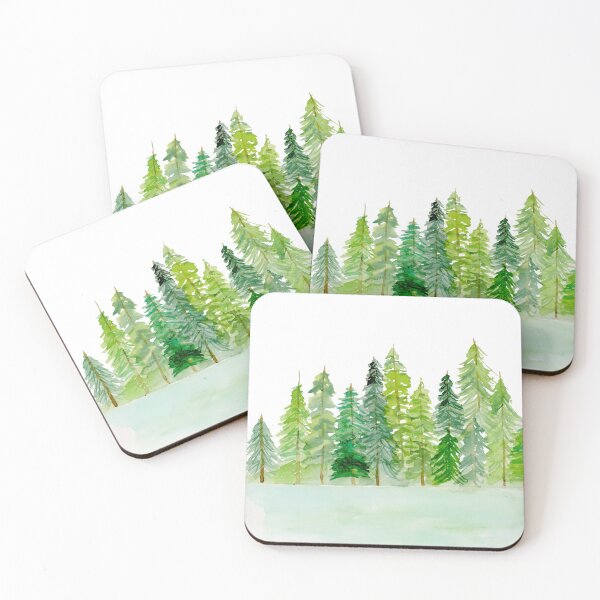 Item preview, Evergreen Trees on a Lake designed and sold by emilyrussellart.