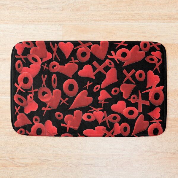 Item preview, Floating Love. Red Hearts, Xs and Os.  (Black Background) designed and sold by ArtByLM.