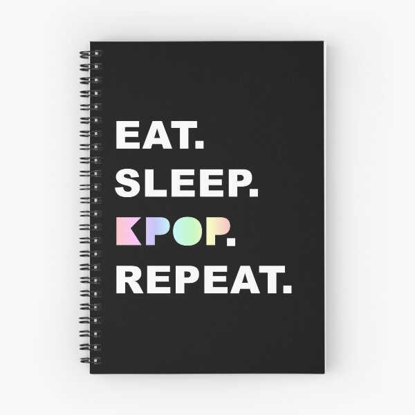 Item preview, Eat Sleep Kpop Repeat (White Text) designed and sold by BetweenTwoPages.