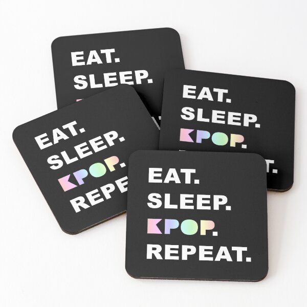 Item preview, Eat Sleep Kpop Repeat (White Text) designed and sold by BetweenTwoPages.