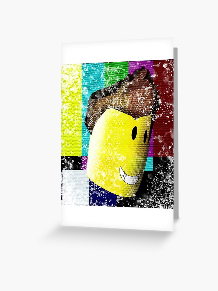 Retro Noob Roblox Greeting Card By Poppygarden Redbubble - retro smiley roblox