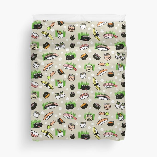 Cute Sushi Characters Pattern Duvet Cover