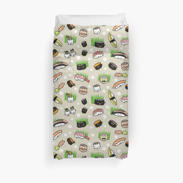 Cute Sushi Characters Pattern Duvet Cover