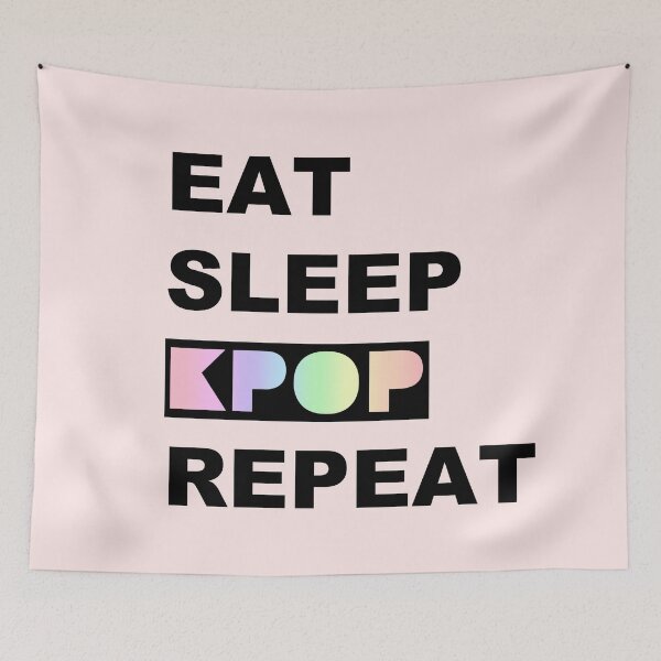 Item preview, Eat Sleep KPOP Repeat (Black Text) designed and sold by BetweenTwoPages.