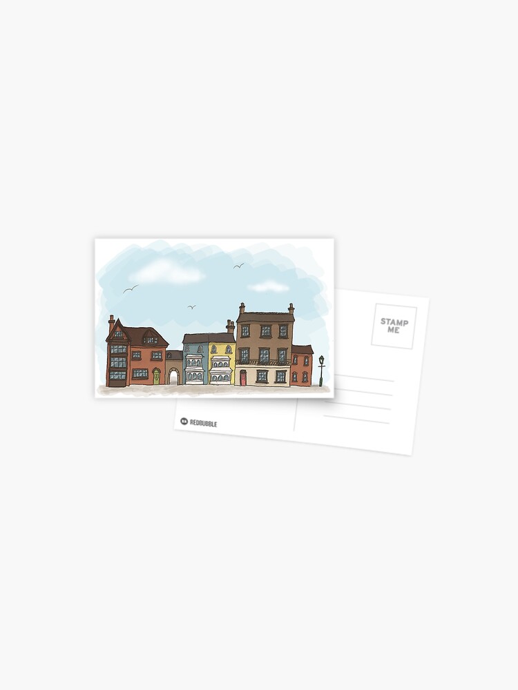 Thumbnail 1 of 2, Postcard, Little Street designed and sold by sketchydoodle.