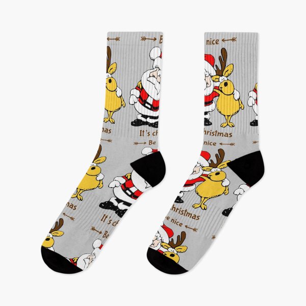 Item preview, BE NICE , IT'S CHRISTMAS Santa, Reindeer Cute Gift Design  designed and sold by Burley Threads.