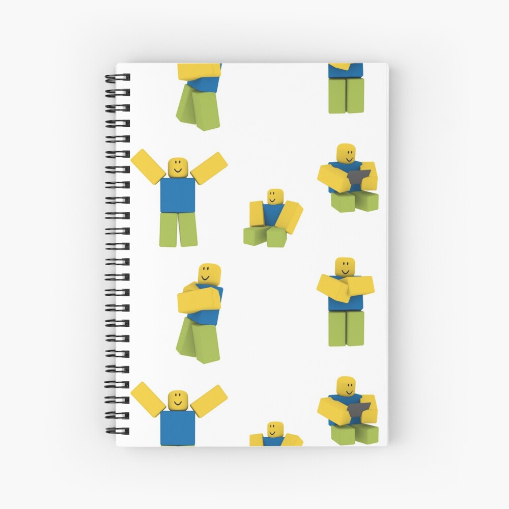 Roblox Noobs Oof Sticker Pack Stickers Spiral Notebook By - roblox noob t pose art board print by smoothnoob redbubble
