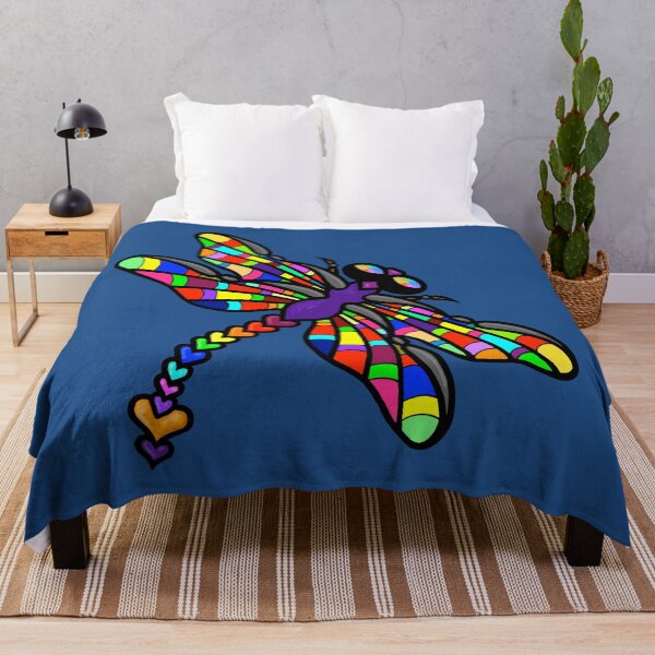 Item preview, SoloFlyght ~ Multi-Coloured Dragonfly - Pantone Colour of the Year 2020 - Classic Blue by Amanda M Lucas designed and sold by Amanda Lucas.