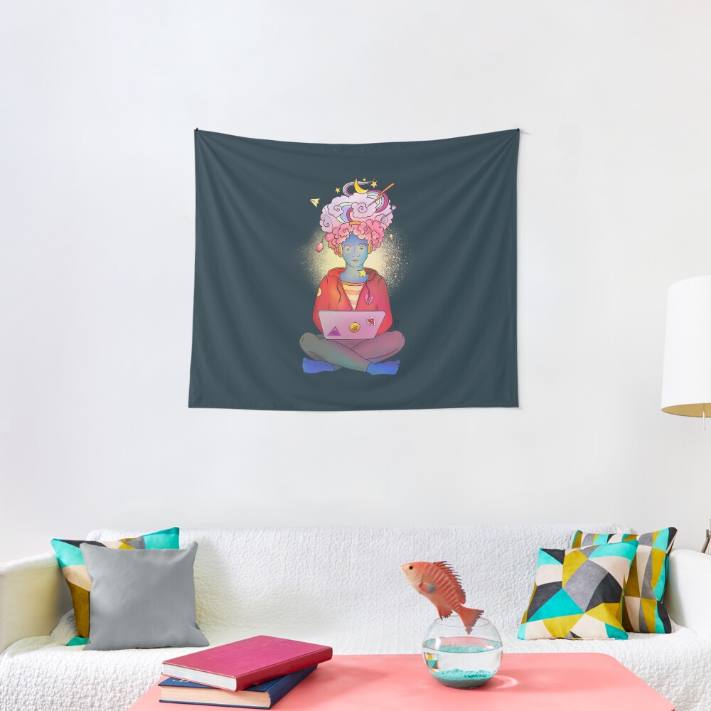 Brainstorming colorful illustration Tapestry