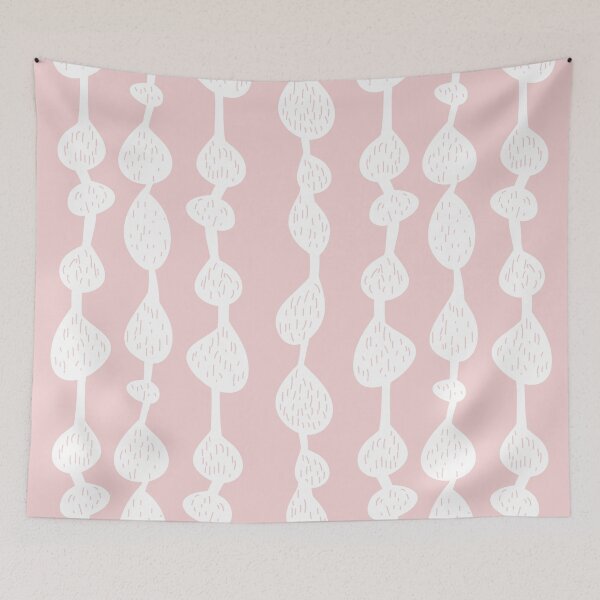 Item preview, Abstract doodle stripe pattern in pink and white designed and sold by TorriPhoto.