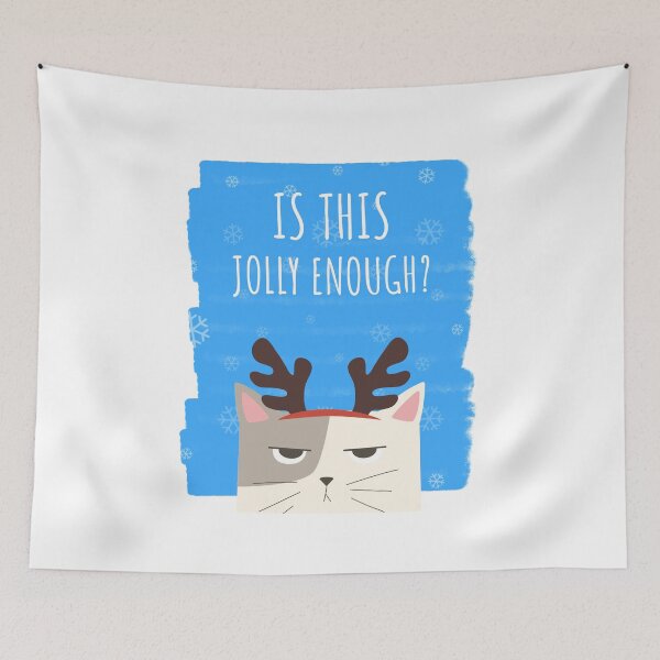 Item preview, Is This Jolly Enough? Cat reindeer Christmas Cartoon Grumpy T-Shirt Gift designed and sold by HD-INK-Design.