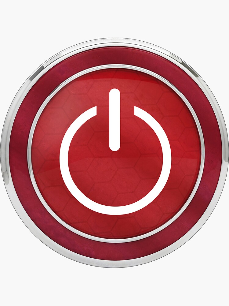 "power start power button" Sticker by EsoxOlivier Redbubble