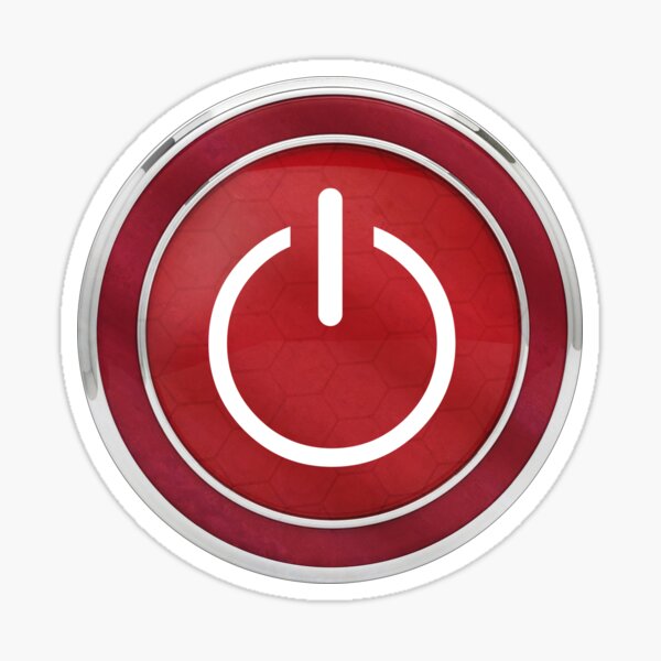 "power start power button" Sticker by EsoxOlivier Redbubble