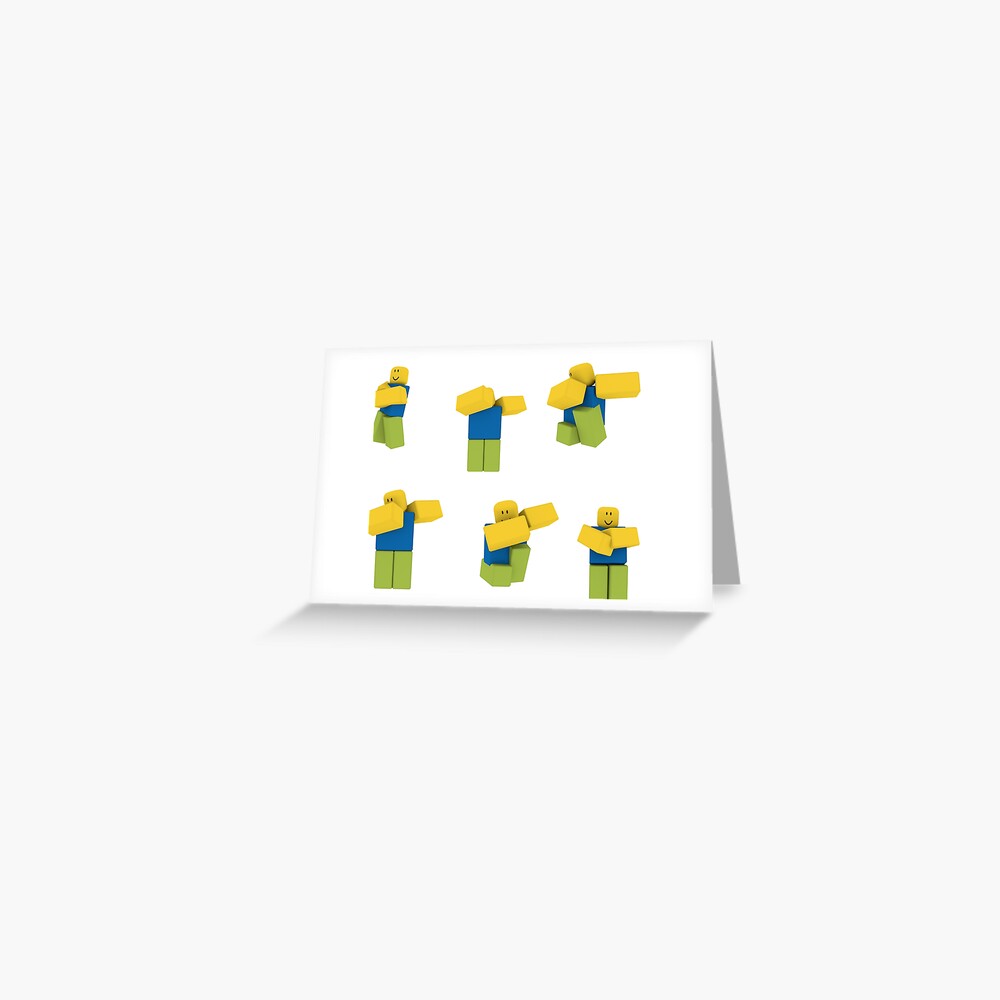 Roblox Dabbing Dancing Dab Noobs Sticker Pack Greeting Card By Smoothnoob Redbubble - roblox noob stickers redbubble