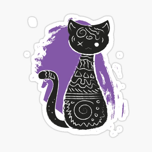 Lila Shadow Cat Sticker