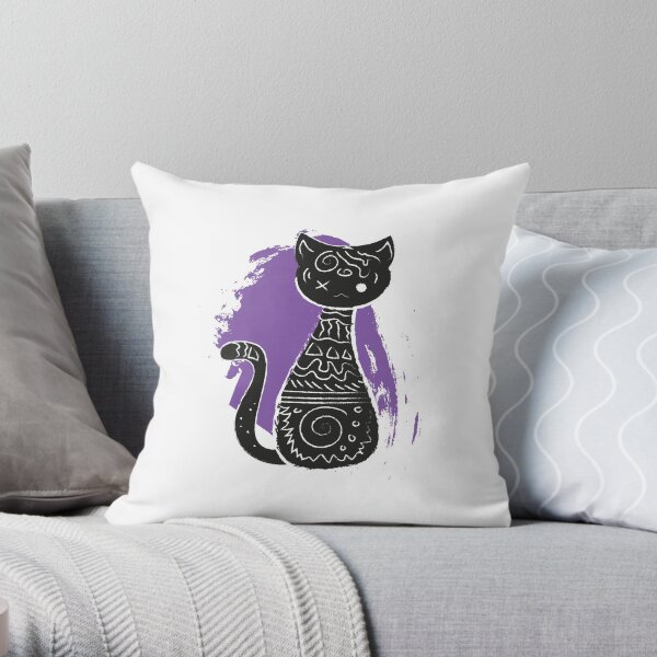 Lila Shadow Cat Dekokissen