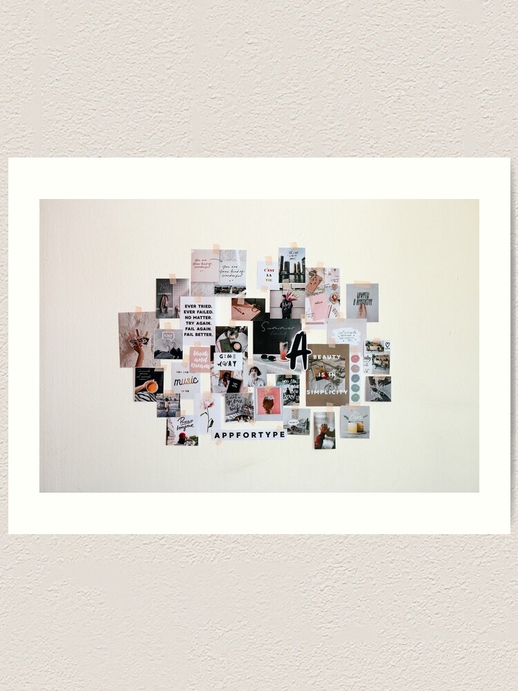 Aesthetic Wall Collage Art Print By Melmleve Redbubble