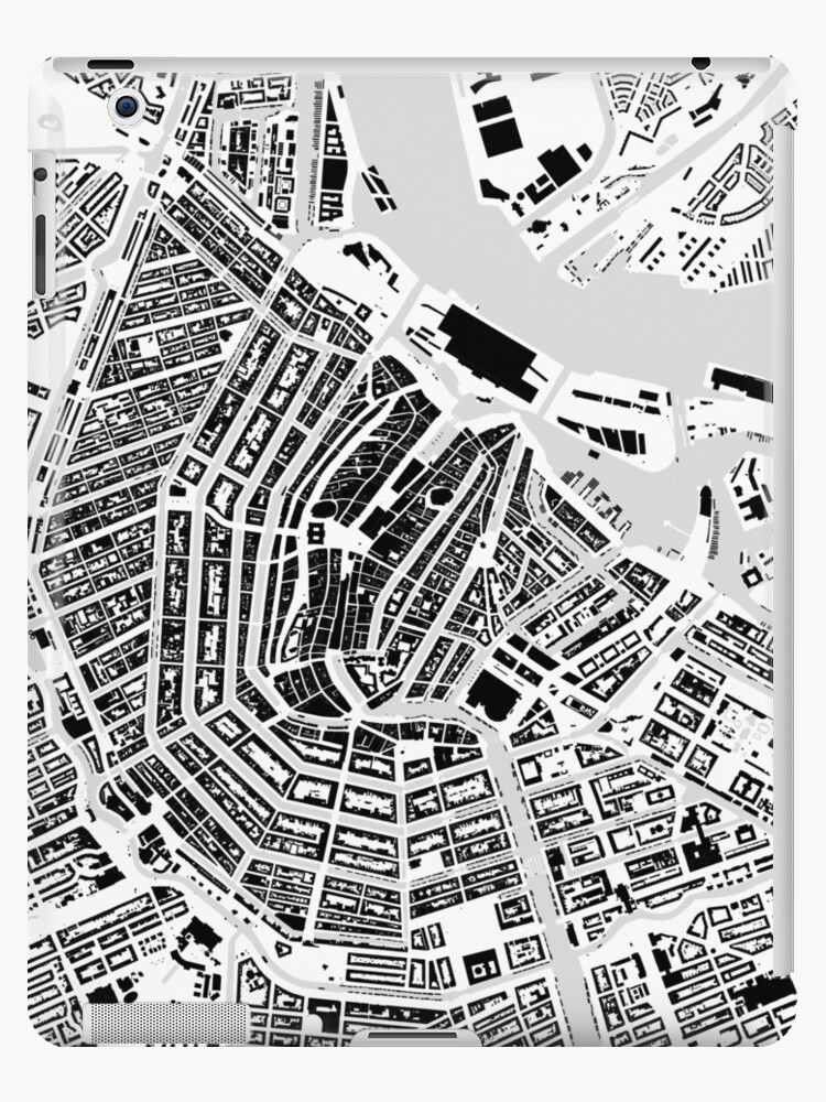 Amsterdam noir et blanc b timent plan de la ville Coque et skin adh sive iPad