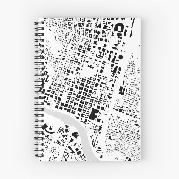 Aperçu de l'œuvre Austin noir et blanc bâtiment plan de la ville créée et vendue par Intrepix.