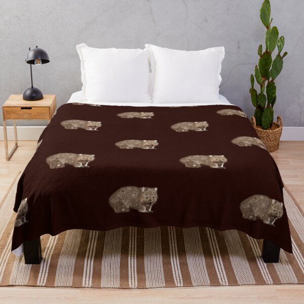 Item preview, Wombat (Vombatus ursinus) on chocolate tiled designed and sold by ChrissyWild.
