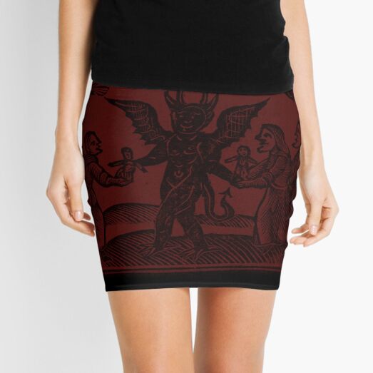WItch Woodcut 1 Mini Skirt